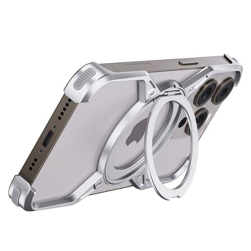 Metal X-Frame MagSafe Magnetic Rotating Ring Holder Case