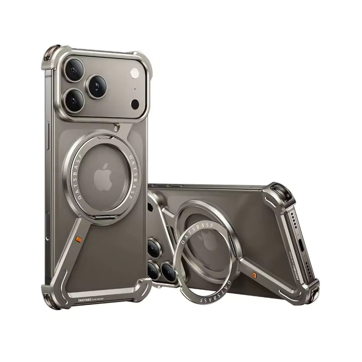 Z-Shape Metal Frameless MagSafe Rotation Stand Case For iPhone 17 Pro Max