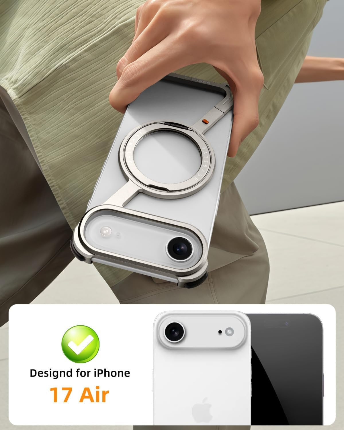 Z-Shape Metal Frameless MagSafe Rotation Stand Case For iPhone 17 Air