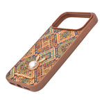 Bohemian Ethnic Print Cork Texture with Pearl Detail Phone Case for iPhone 17 Pro Max