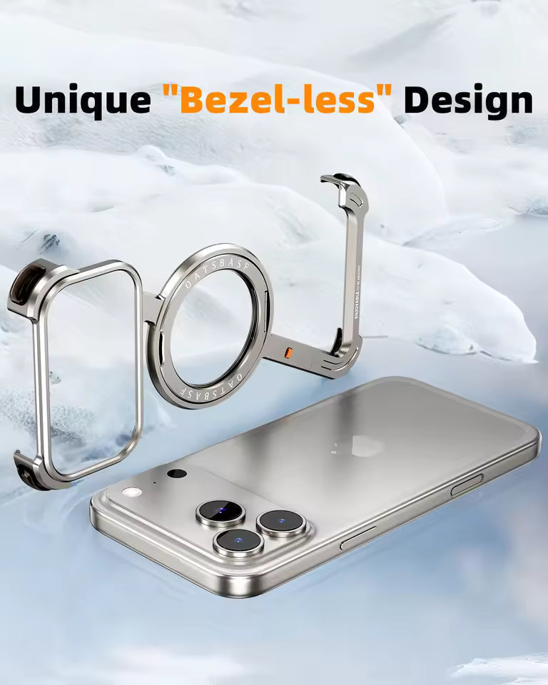 Z-Shape Metal Frameless MagSafe Rotation Stand Case For iPhone 17 Pro Max