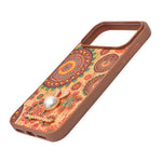 Bohemian Ethnic Print Cork Texture with Pearl Detail Phone Case for iPhone 17 Pro Max