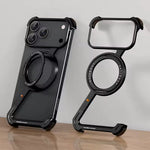 Z-Shape Metal Frameless MagSafe Rotation Stand Case For iPhone 17 Pro Max