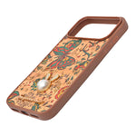 Bohemian Ethnic Print Cork Texture with Pearl Detail Phone Case for iPhone 17 Pro Max
