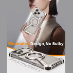 Z-Shape Metal Frameless MagSafe Rotation Stand Case For iPhone 17 Pro Max