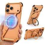 Z-Shape Metal Frameless MagSafe Rotation Stand Case For iPhone 17 Pro Max