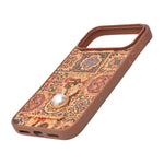 Bohemian Ethnic Print Cork Texture with Pearl Detail Phone Case for iPhone 17 Pro Max