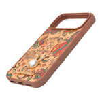 Bohemian Ethnic Print Cork Texture with Pearl Detail Phone Case for iPhone 17 Pro Max