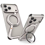 Z-Shape Metal Frameless MagSafe Rotation Stand Case For iPhone 17 Pro Max