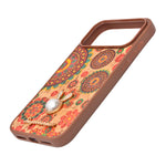 Bohemian Ethnic Print Cork Texture with Pearl Detail Phone Case for iPhone 17 Pro Max