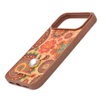 Bohemian Ethnic Print Cork Texture with Pearl Detail Phone Case for iPhone 17 Pro Max