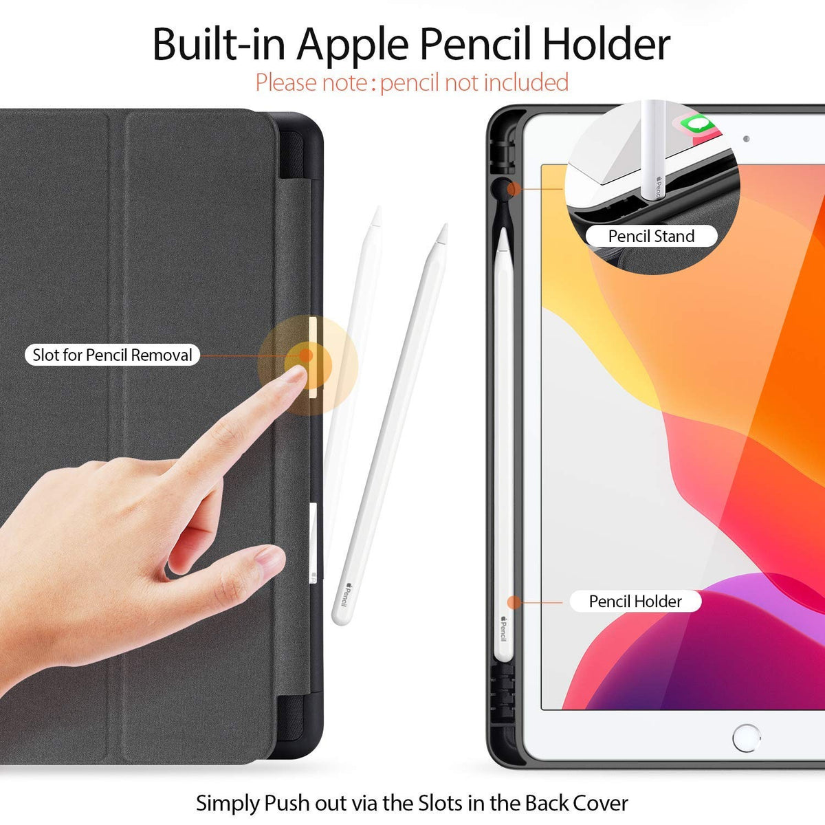 Smart Flexible & Protective Trifold iPad Case with Pencil Holder