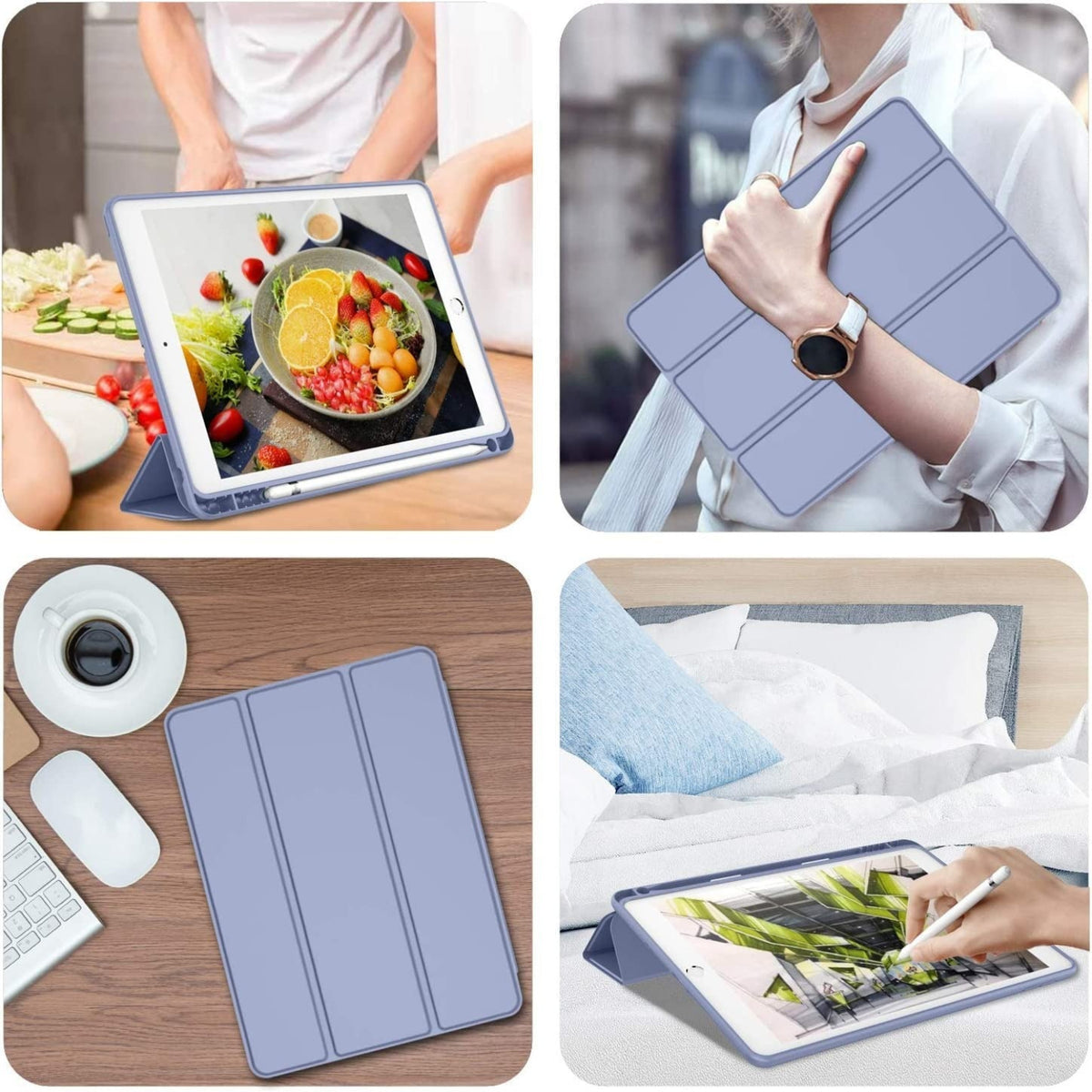 Smart Flexible & Protective Trifold iPad Case with Pencil Holder