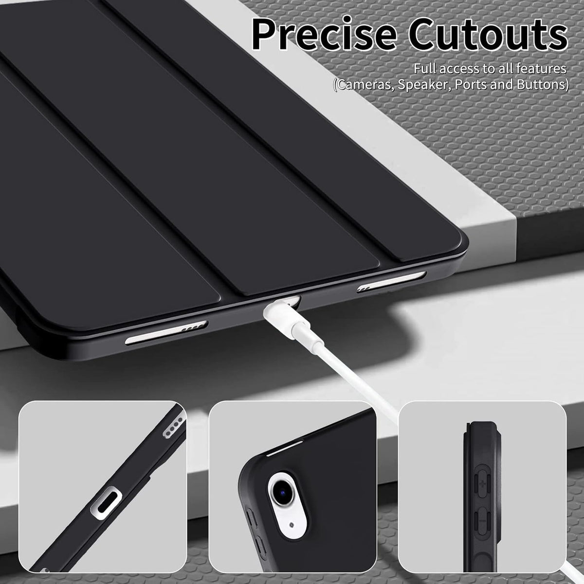 Smart Flexible & Protective Trifold iPad Case with Pencil Holder