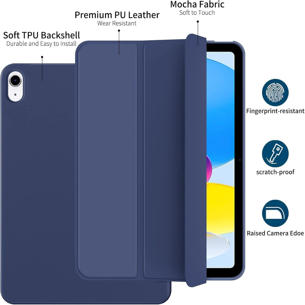 Smart Flexible & Protective Trifold iPad Case with Pencil Holder