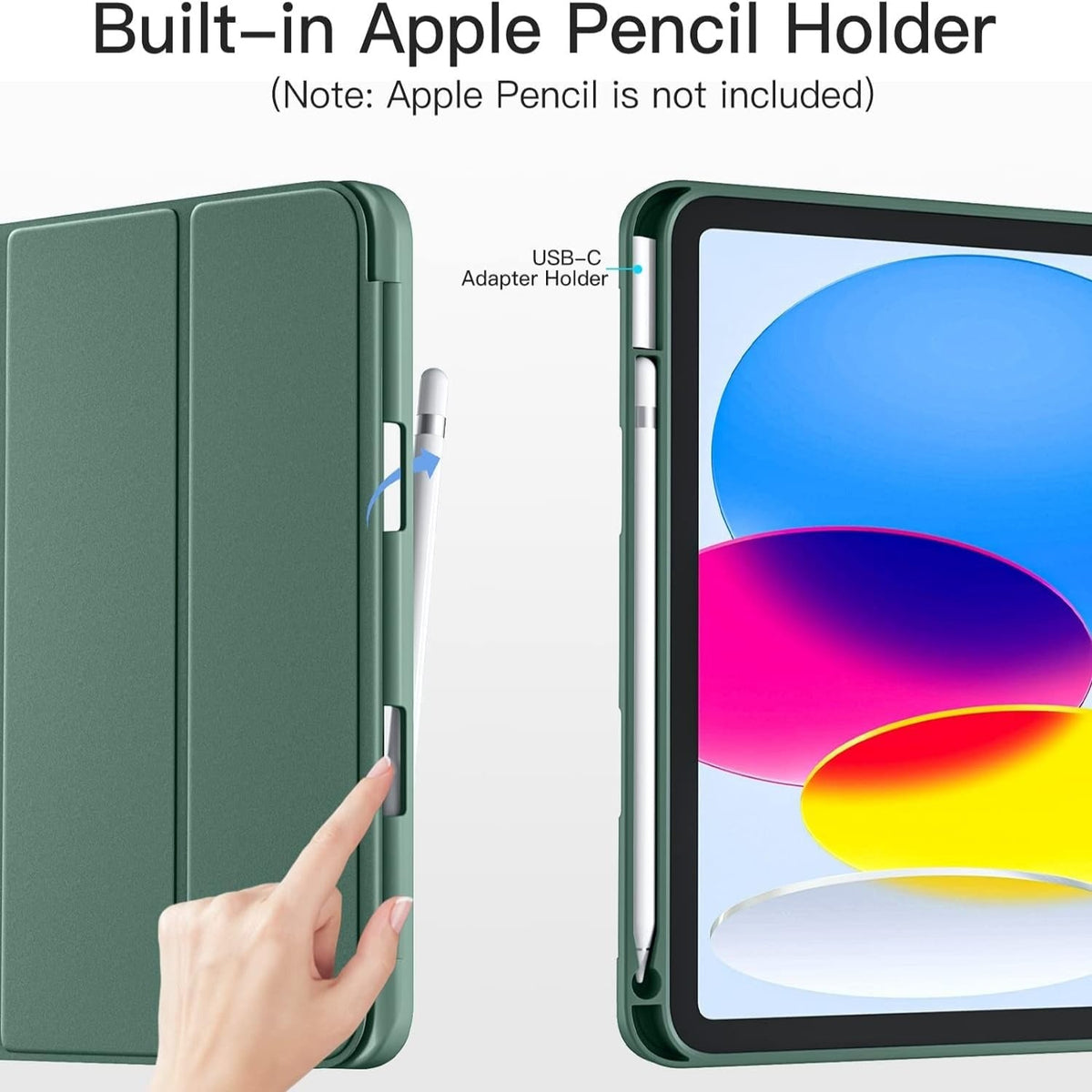 Smart Flexible & Protective Trifold iPad Case with Pencil Holder