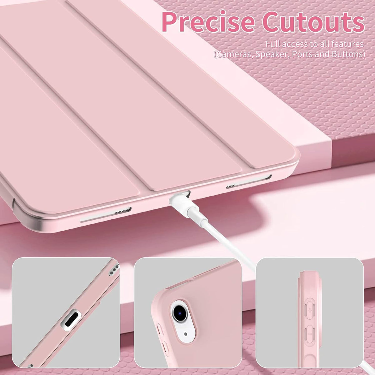 Smart Flexible & Protective Trifold iPad Case with Pencil Holder