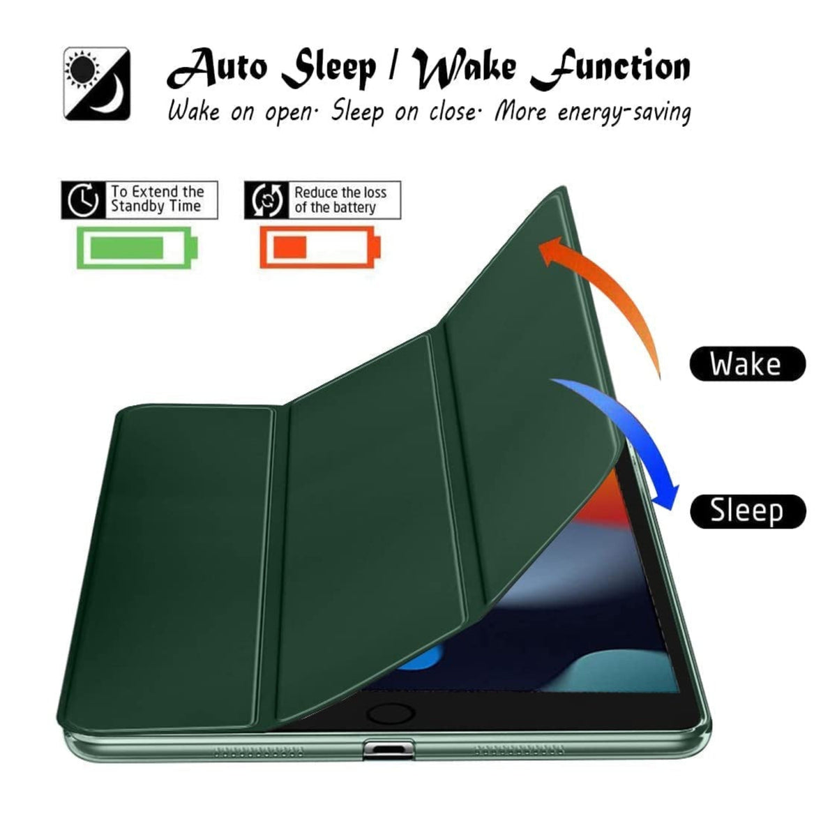 Smart Flexible & Protective Trifold iPad Case with Pencil Holder