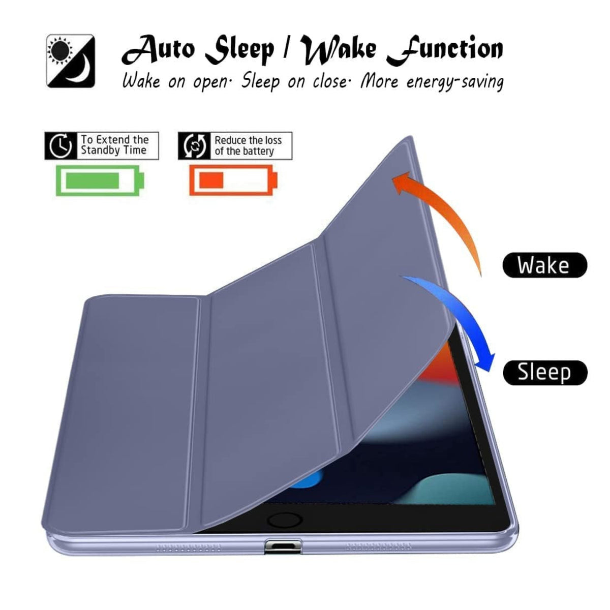 Smart Flexible & Protective Trifold iPad Case with Pencil Holder