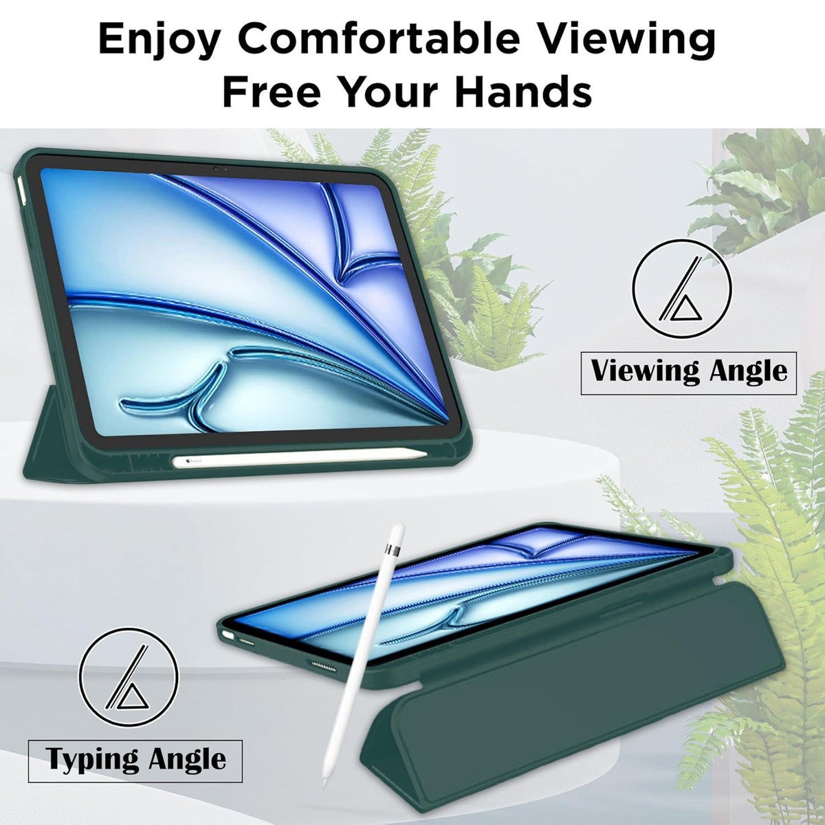 Smart Flexible & Protective Trifold iPad Case with Pencil Holder