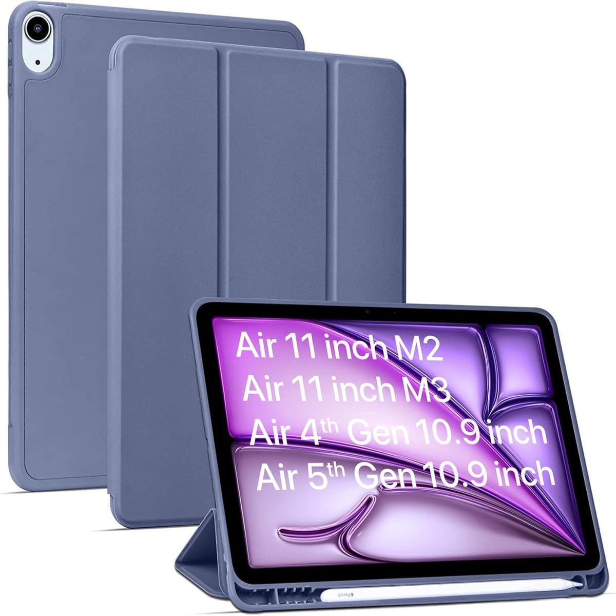 Smart Flexible & Protective Trifold iPad Case with Pencil Holder