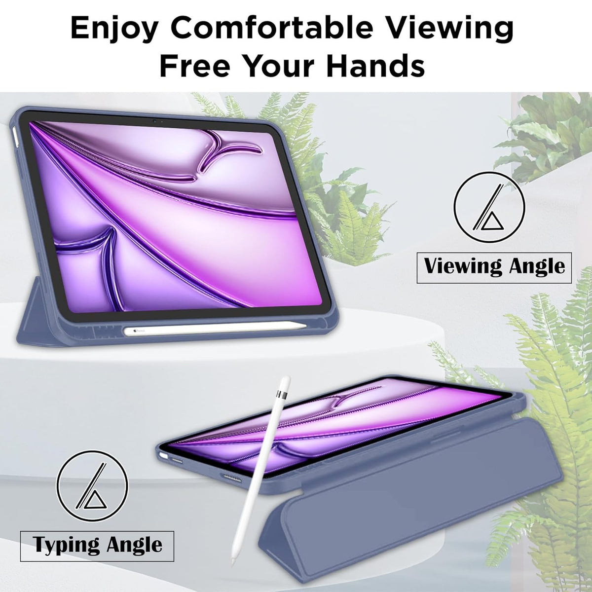 Smart Flexible & Protective Trifold iPad Case with Pencil Holder