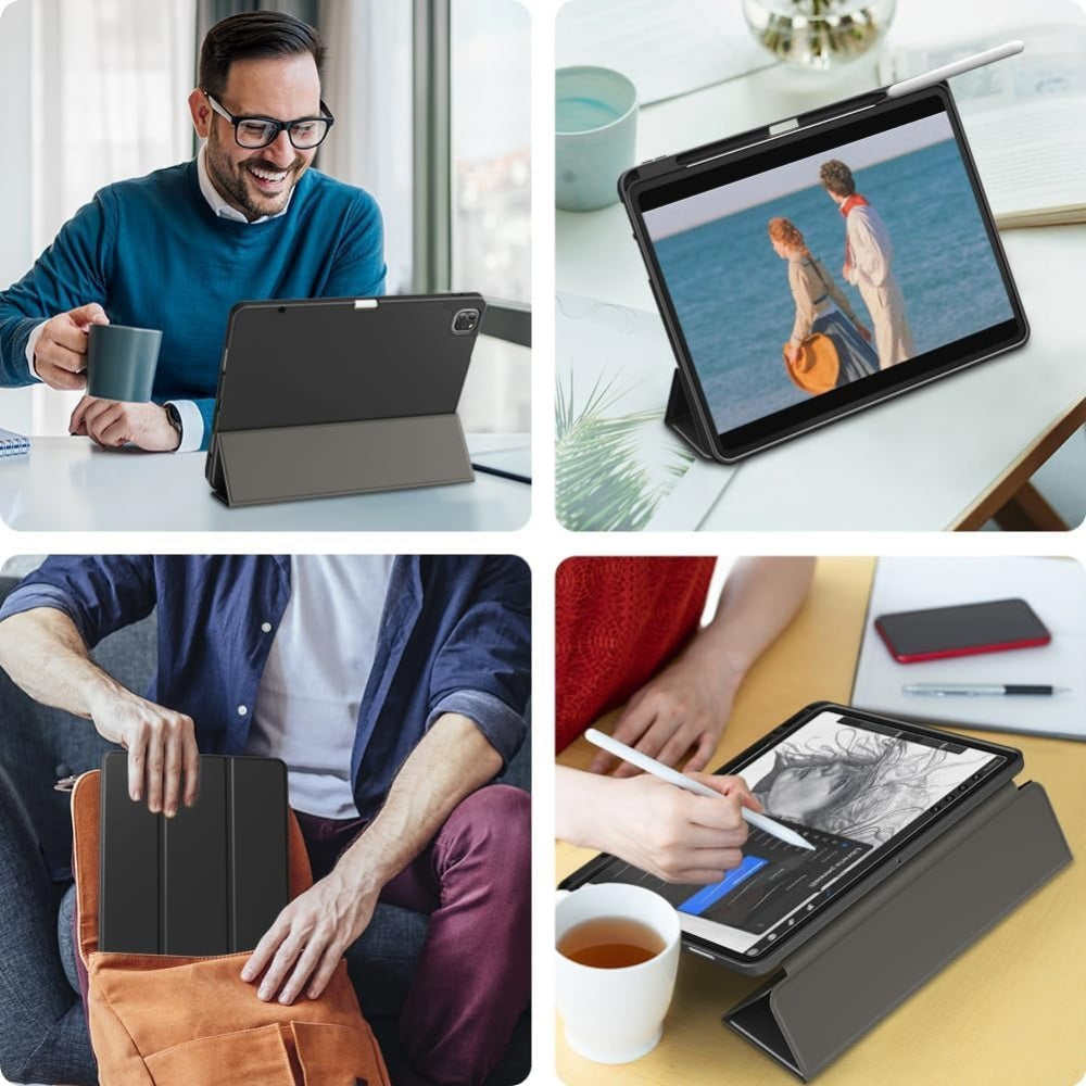 Smart Flexible & Protective Trifold iPad Case with Pencil Holder