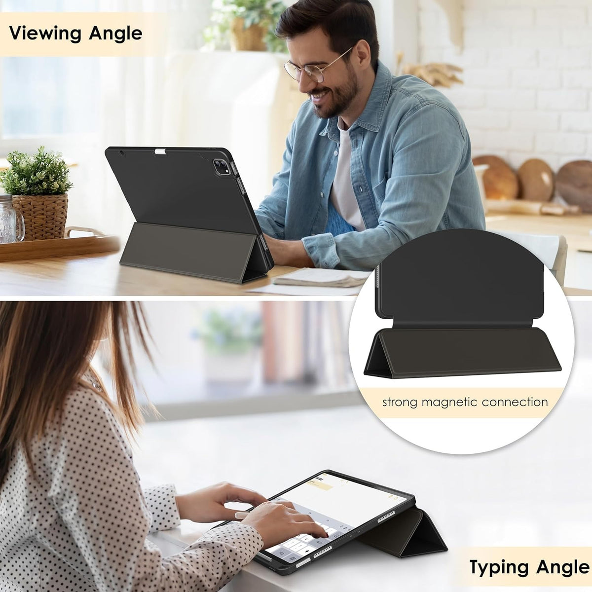Smart Flexible & Protective Trifold iPad Case with Pencil Holder
