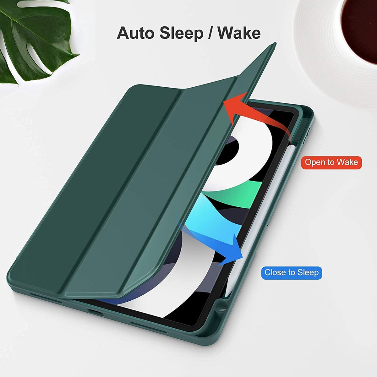 Smart Flexible & Protective Trifold iPad Case with Pencil Holder