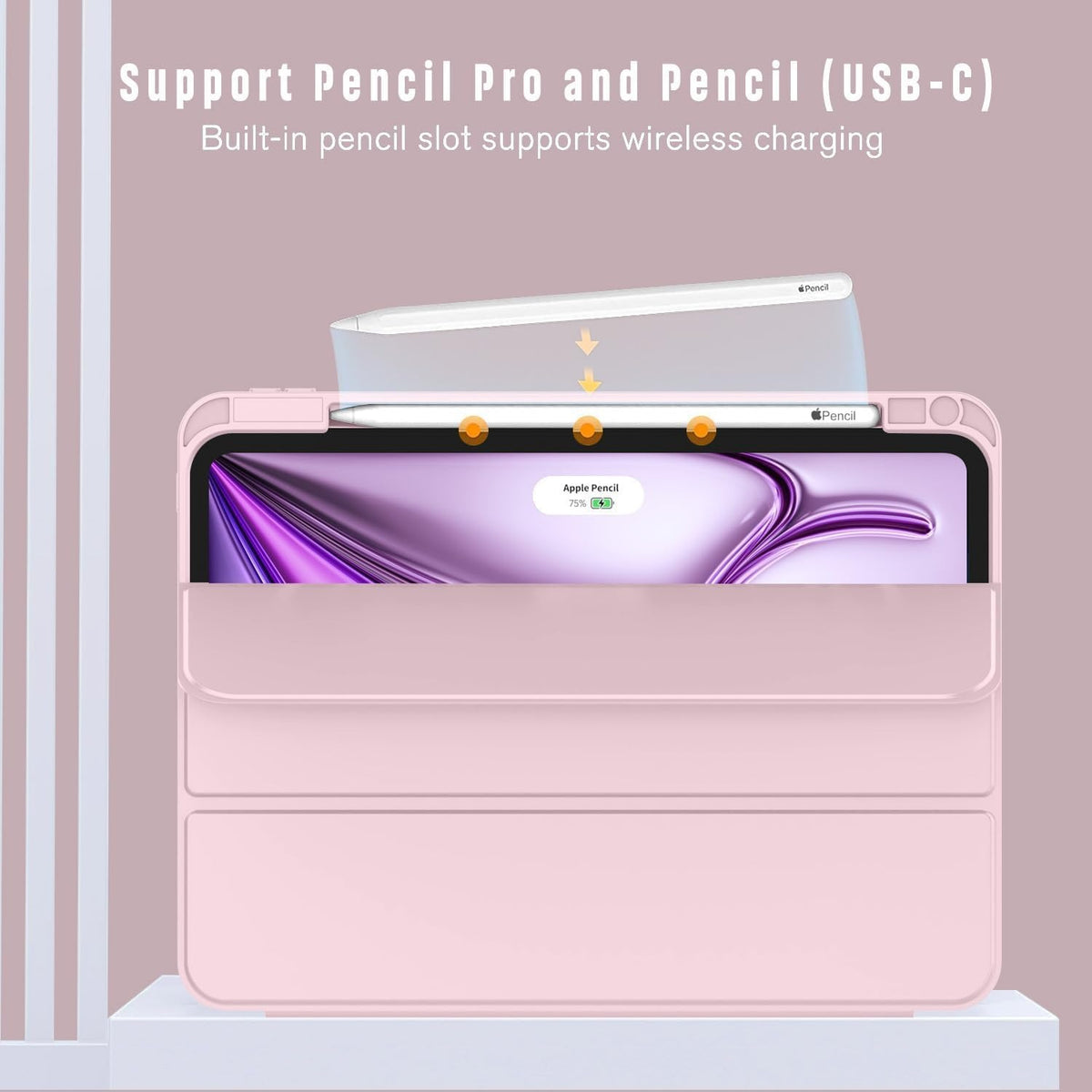 Smart Flexible & Protective Trifold iPad Case with Pencil Holder