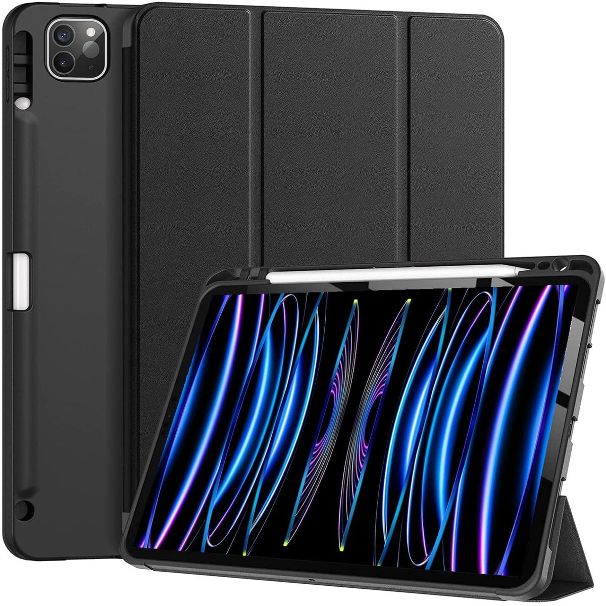 Smart Flexible & Protective Trifold iPad Case with Pencil Holder