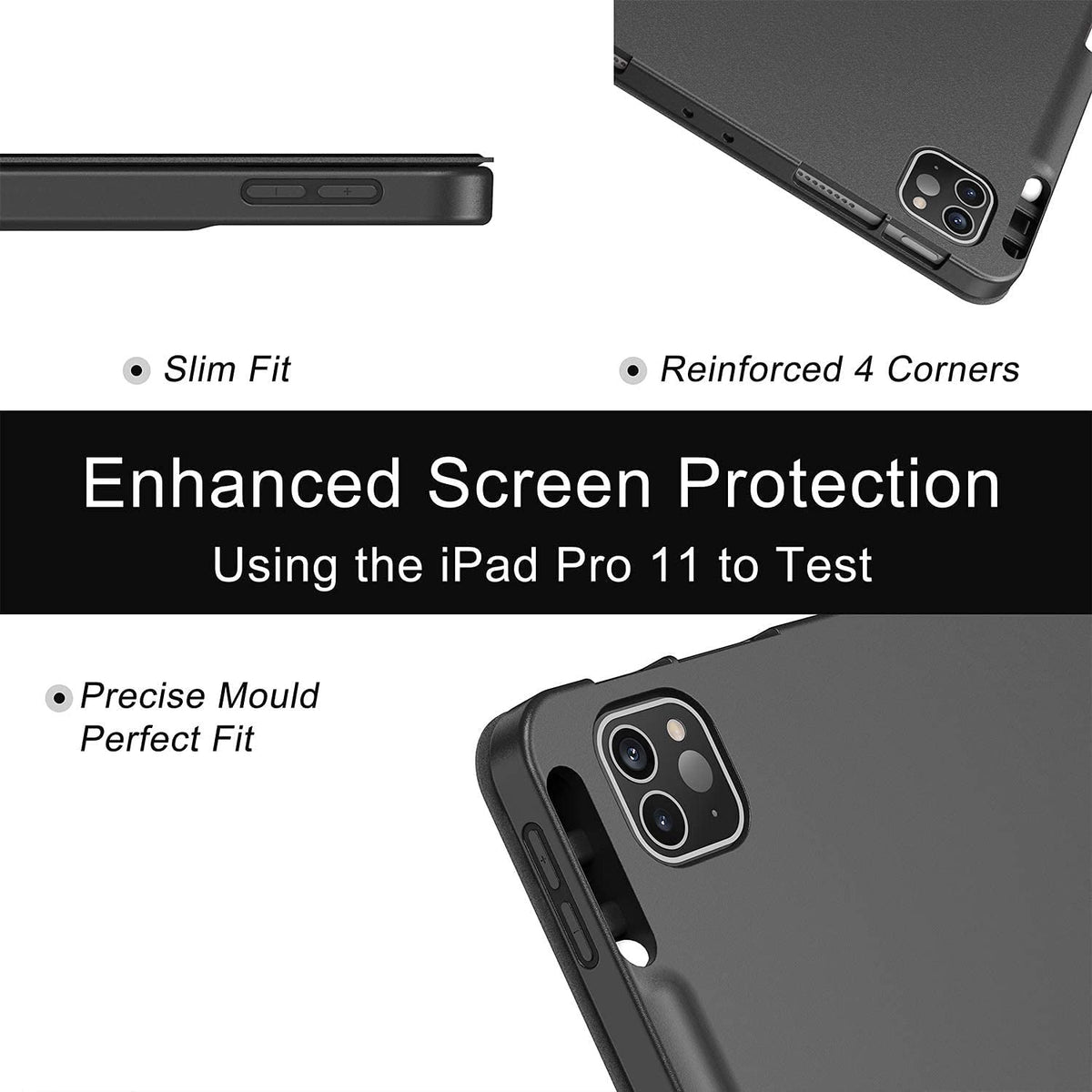 Smart Flexible & Protective Trifold iPad Case with Pencil Holder