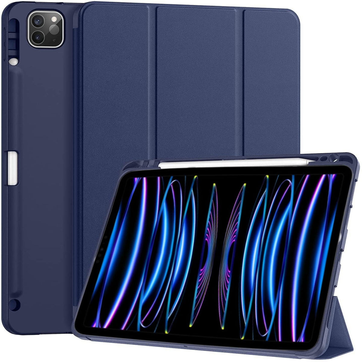Smart Flexible & Protective Trifold iPad Case with Pencil Holder