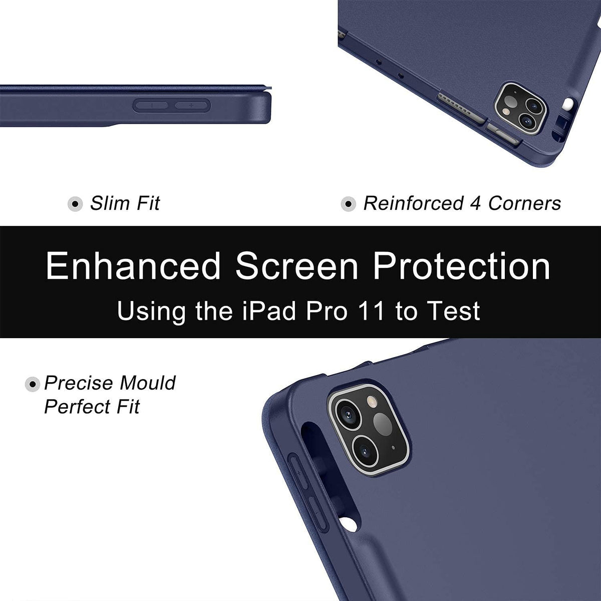 Smart Flexible & Protective Trifold iPad Case with Pencil Holder
