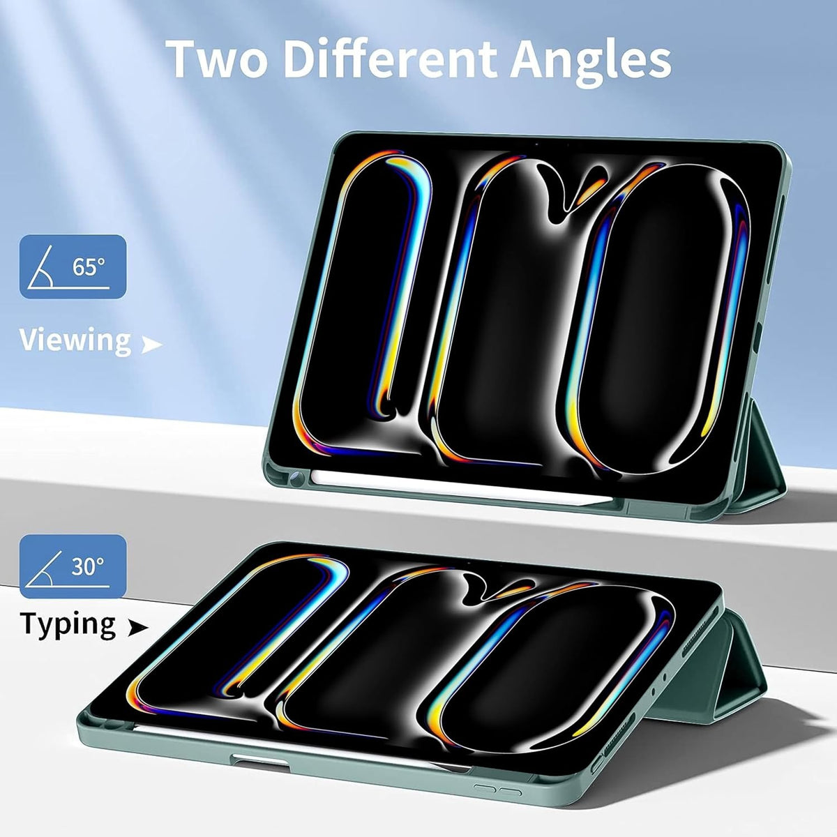 Smart Flexible & Protective Trifold iPad Case with Pencil Holder