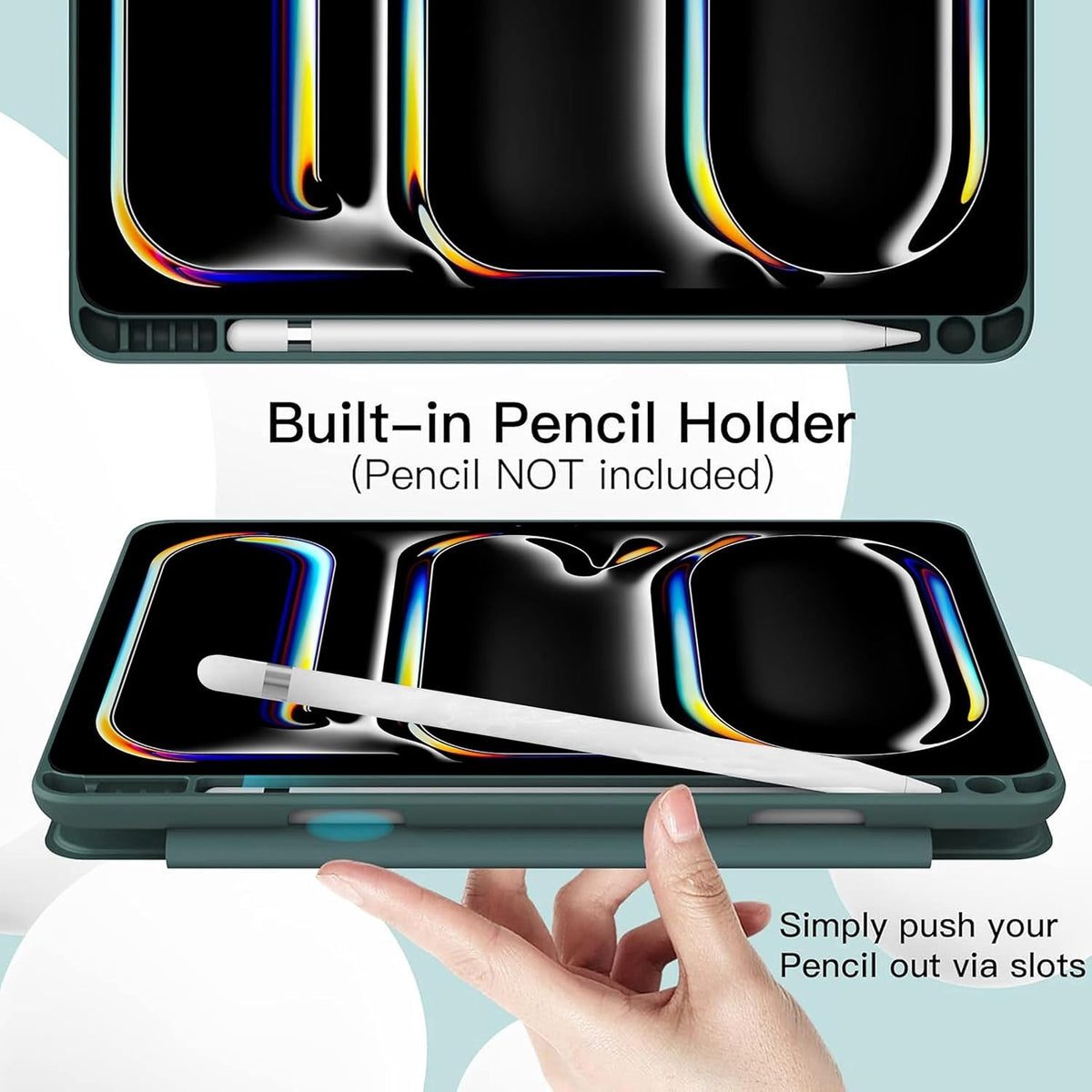 Smart Flexible & Protective Trifold iPad Case with Pencil Holder
