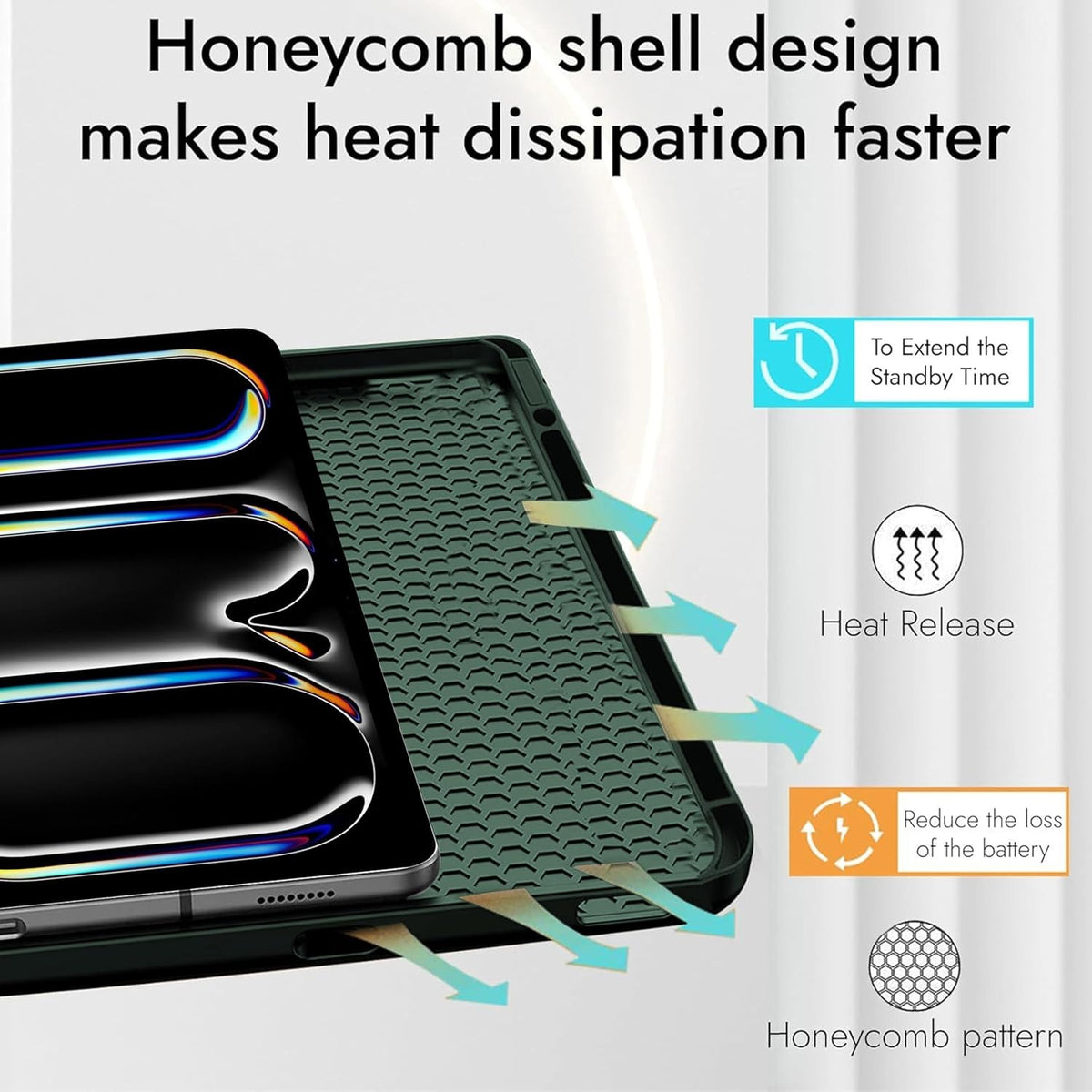 Smart Flexible & Protective Trifold iPad Case with Pencil Holder