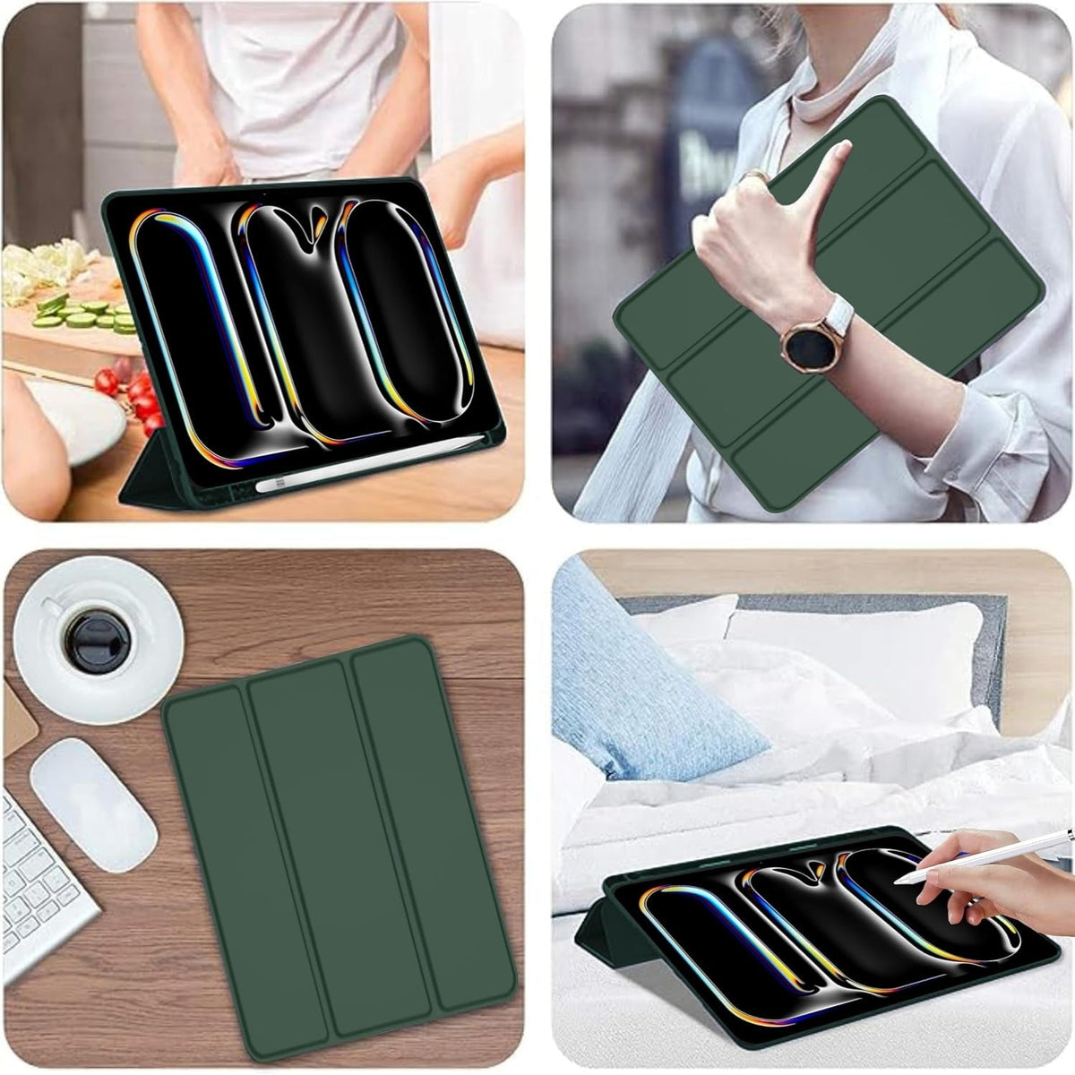 Smart Flexible & Protective Trifold iPad Case with Pencil Holder