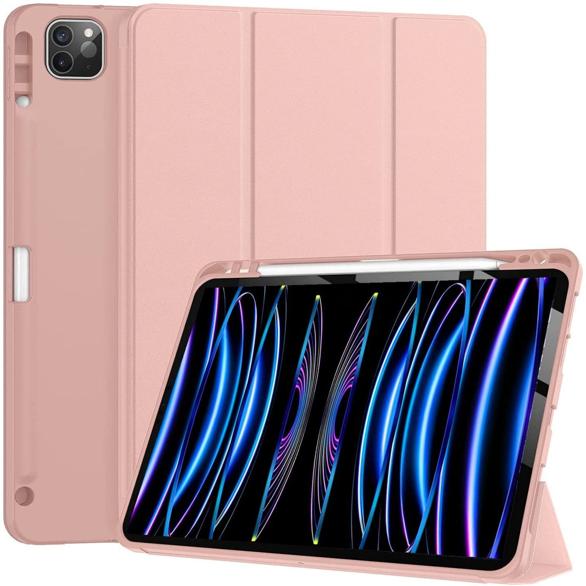 Smart Flexible & Protective Trifold iPad Case with Pencil Holder