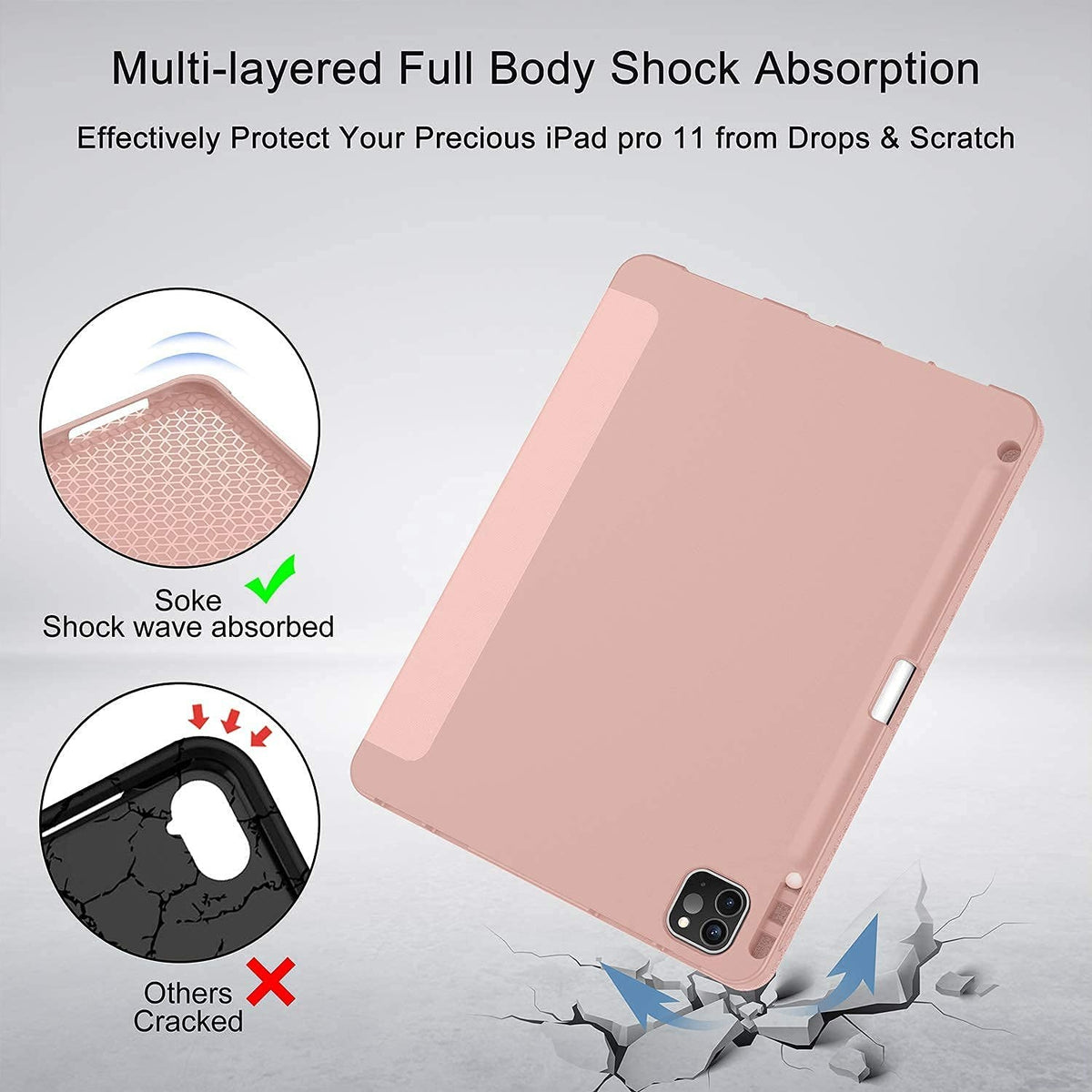 Smart Flexible & Protective Trifold iPad Case with Pencil Holder