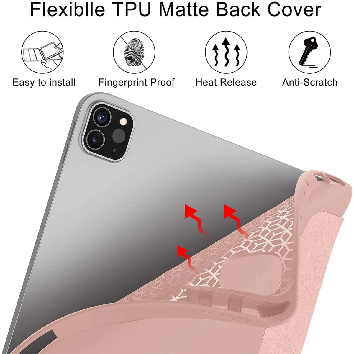 Smart Flexible & Protective Trifold iPad Case with Pencil Holder