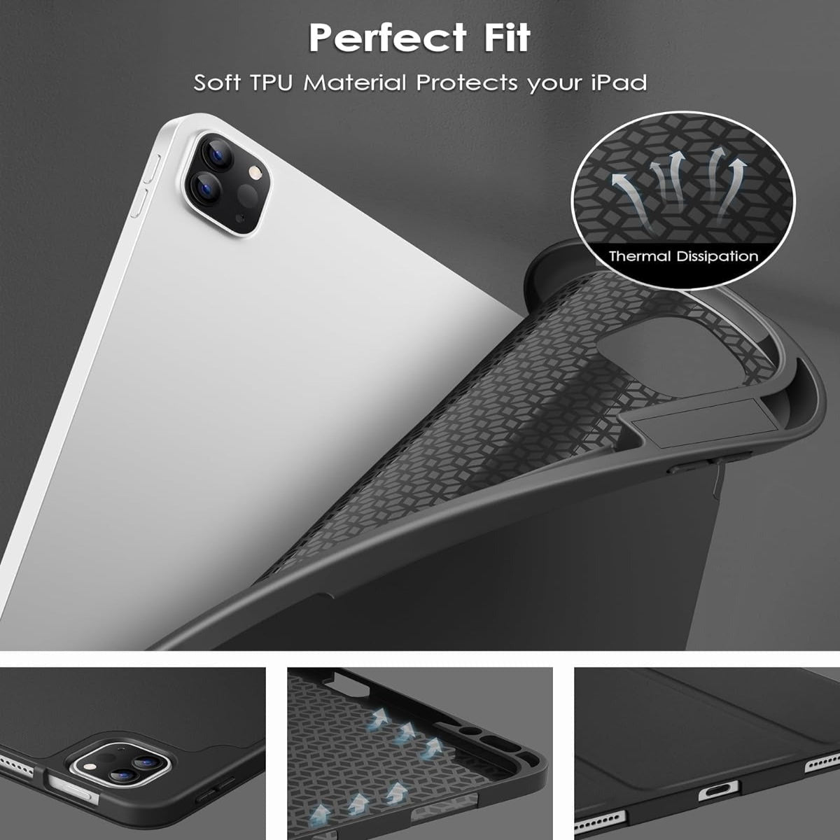 Smart Flexible & Protective Trifold iPad Case with Pencil Holder
