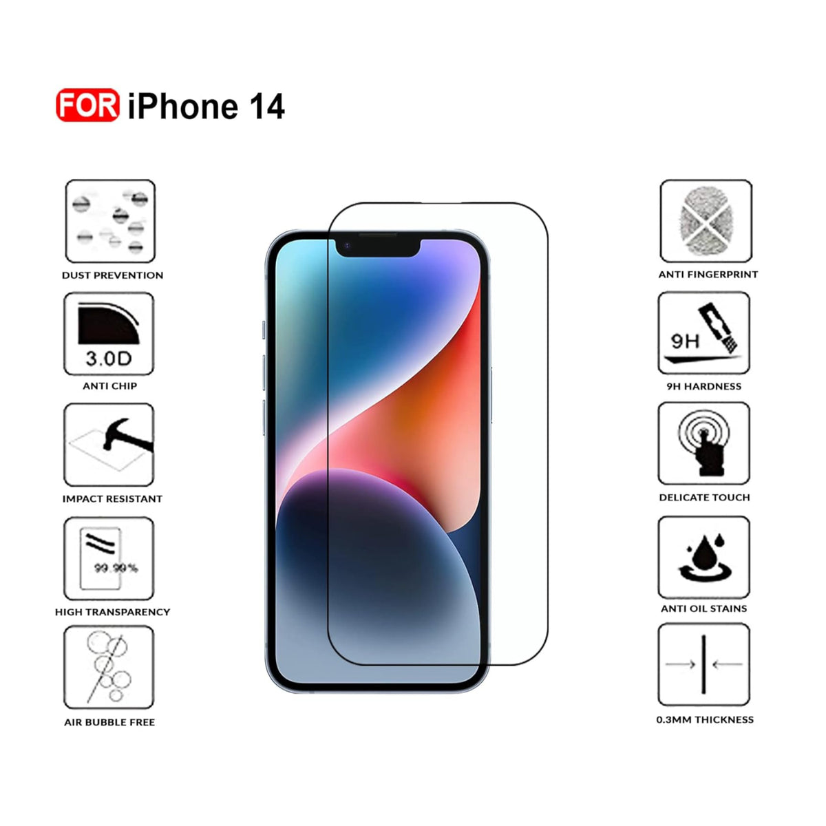 Ultra-Clear Tempered Glass Screen Protector for iPhone 14