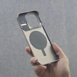 Metal Series Magsafe Leather Case With Titanium Frame