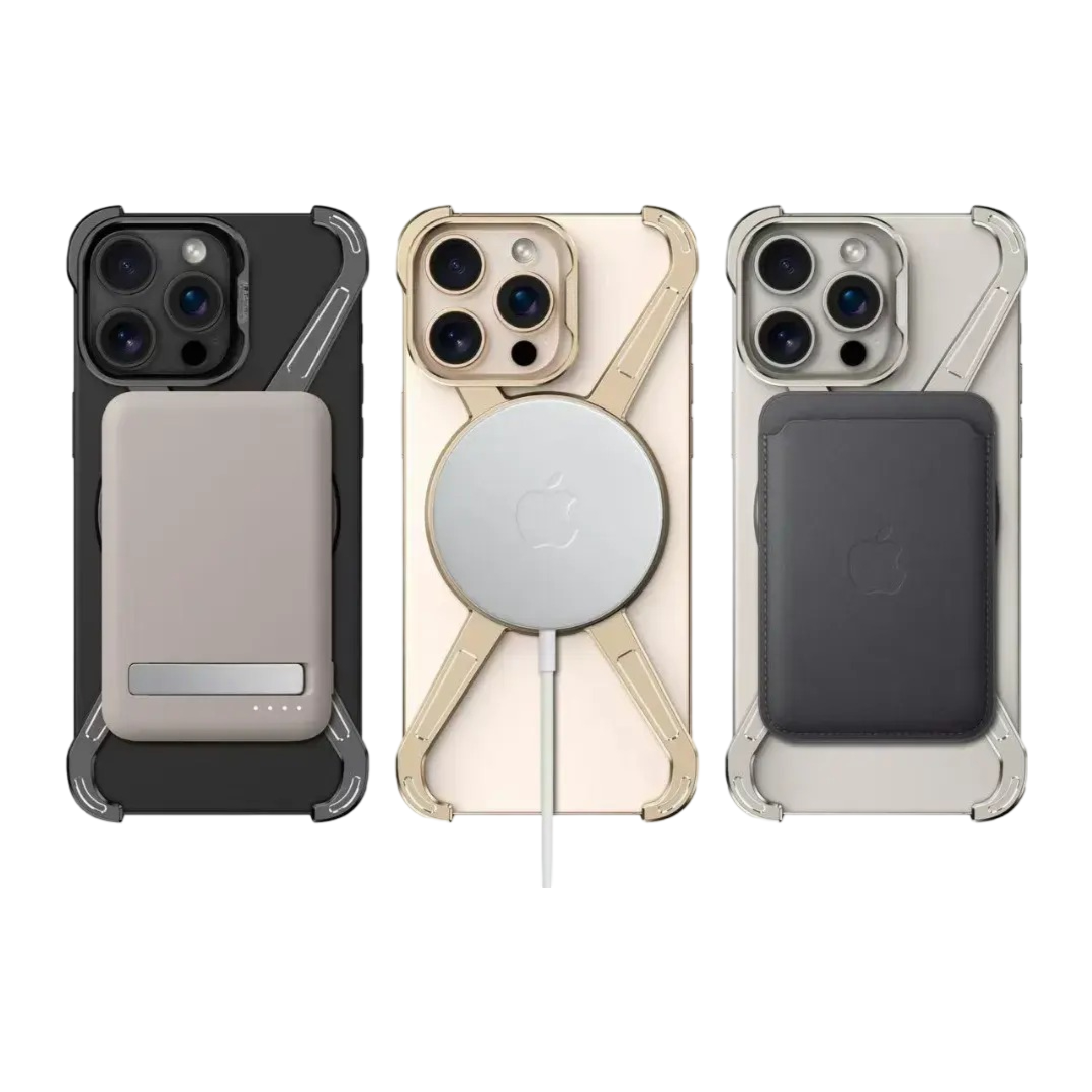 Metal X-Frame MagSafe Magnetic Rotating Ring Holder Case