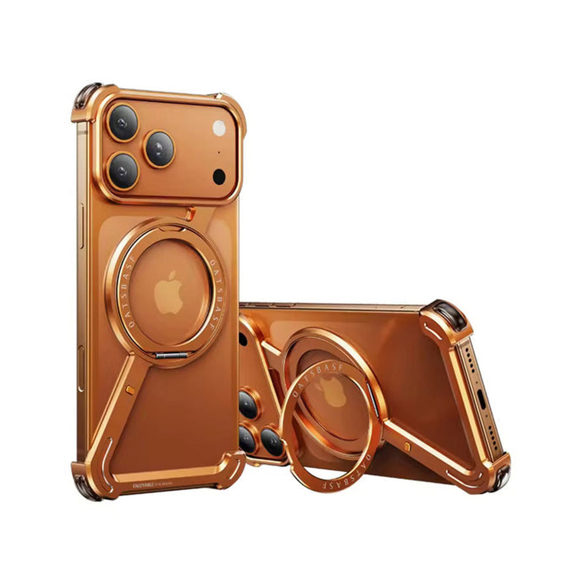 Z-Shape Metal Frameless MagSafe Rotation Stand Case For iPhone 17 Pro Max