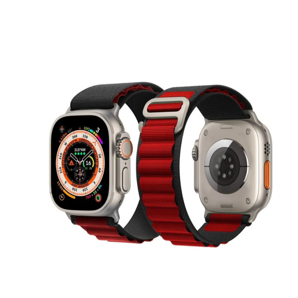 Alpine Nylon Loop Band with Metal G-Hook for iWatch 49mm (Ultra 2/Ultra), 45mm, 44mm, 42mm (Series 10/9/8/7/6/5/4/3/2/1/SE) – Adjustable & Secure Fit