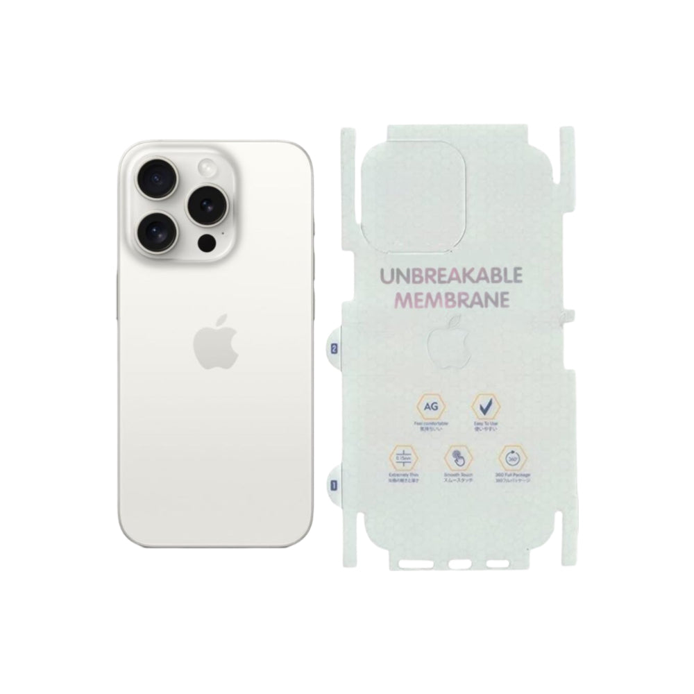 Crystal Clear Flexible Back Side Protector Membrane for iPhone 15 Pro Max