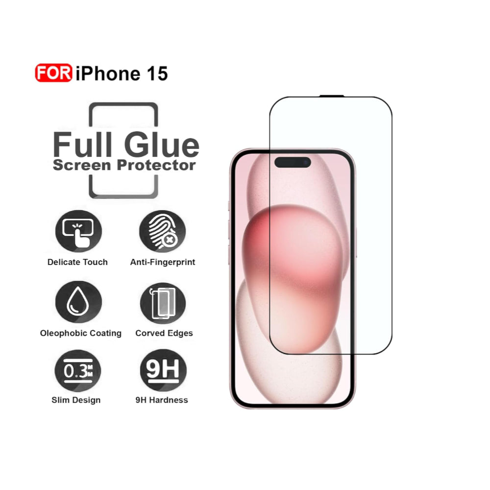 Ultra-Clear Tempered Glass Screen Protector for iPhone 15