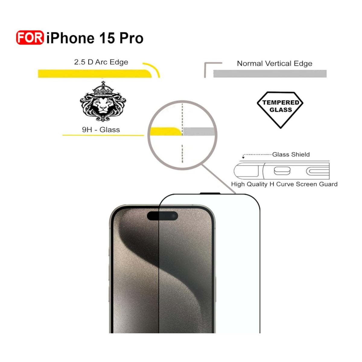 Ultra-Clear Tempered Glass Screen Protector for iPhone 15 Pro